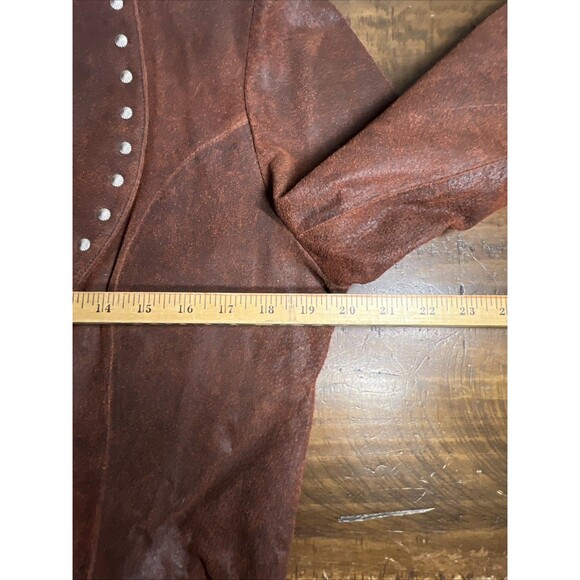 VTG Red Pioneer Wear Leather Suede Ladies Country Western Jacket Cropped SIZE L - Picture 8 of 9